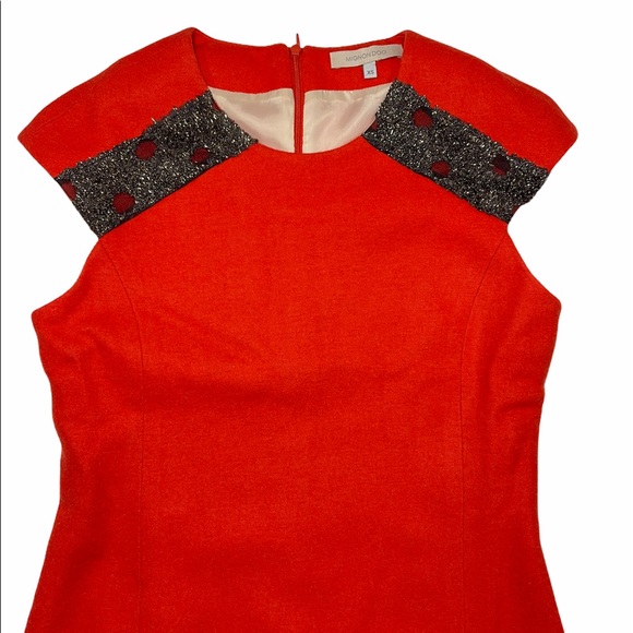 Mignon Doo Vintage Retro Orange Knit Dress XS - Picture 3 of 13